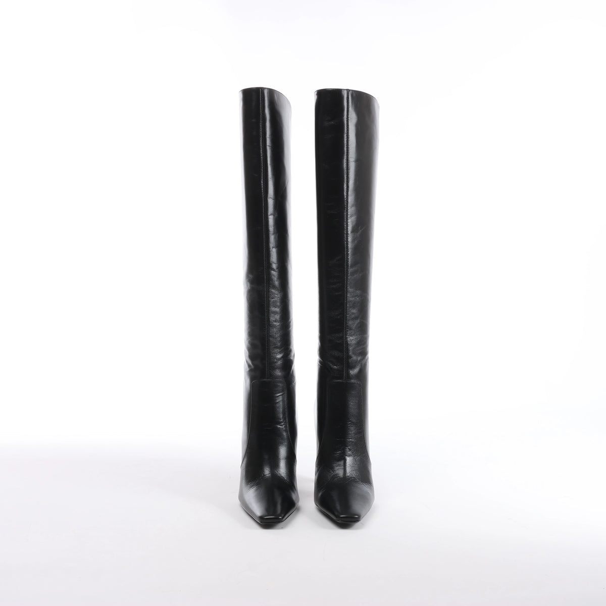 Saint Laurent Paris Tom Knee Leather High Boot in Black 731546, Size EU 36