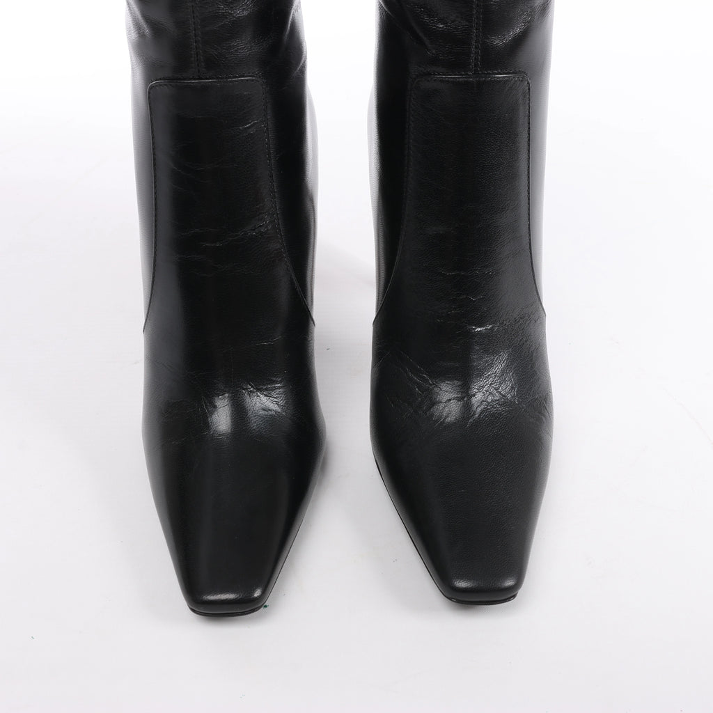 Saint Laurent Paris Tom Knee Leather High Boot in Black 731546, Size EU 36