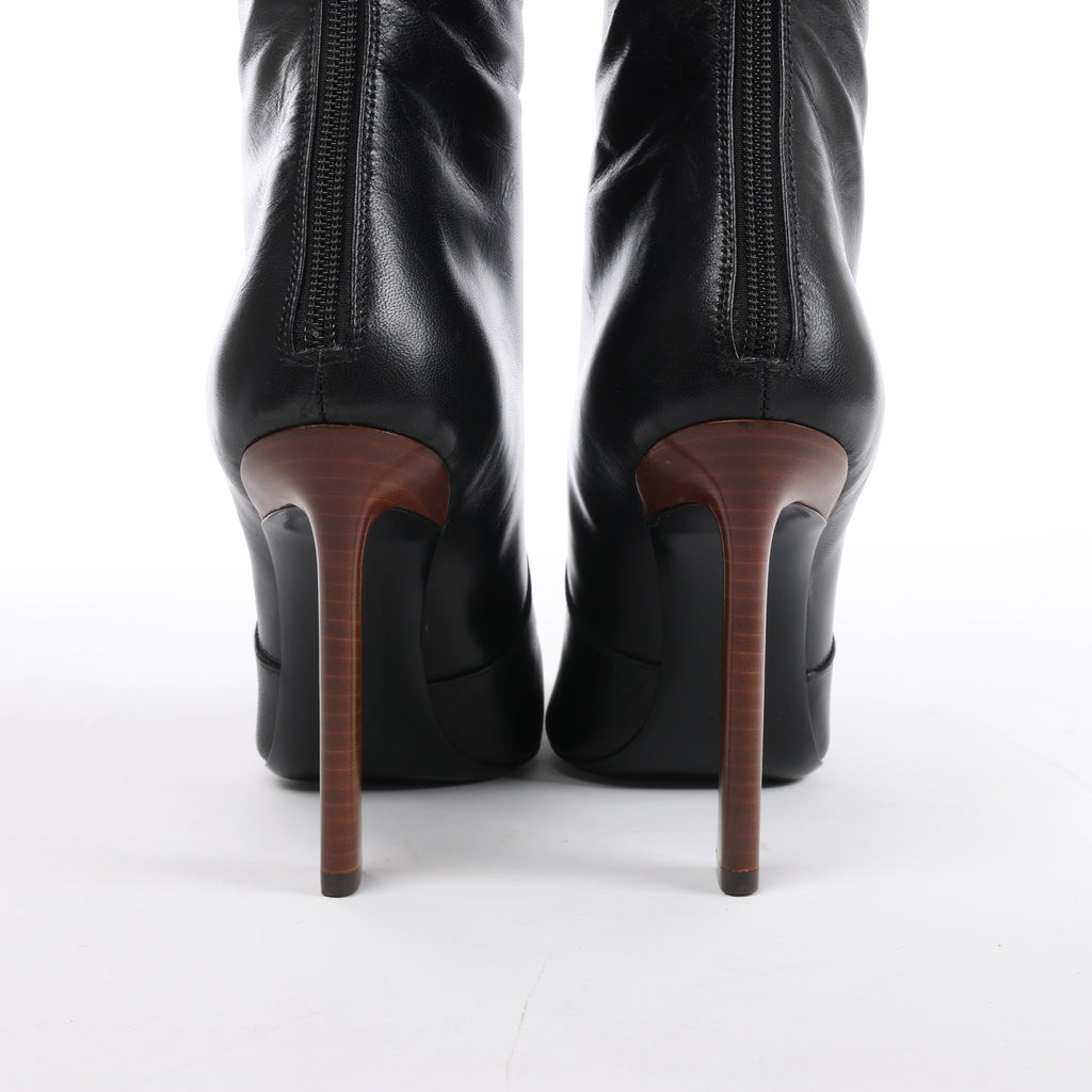 Saint Laurent Paris Tom Knee Leather High Boot in Black 731546, Size EU 36