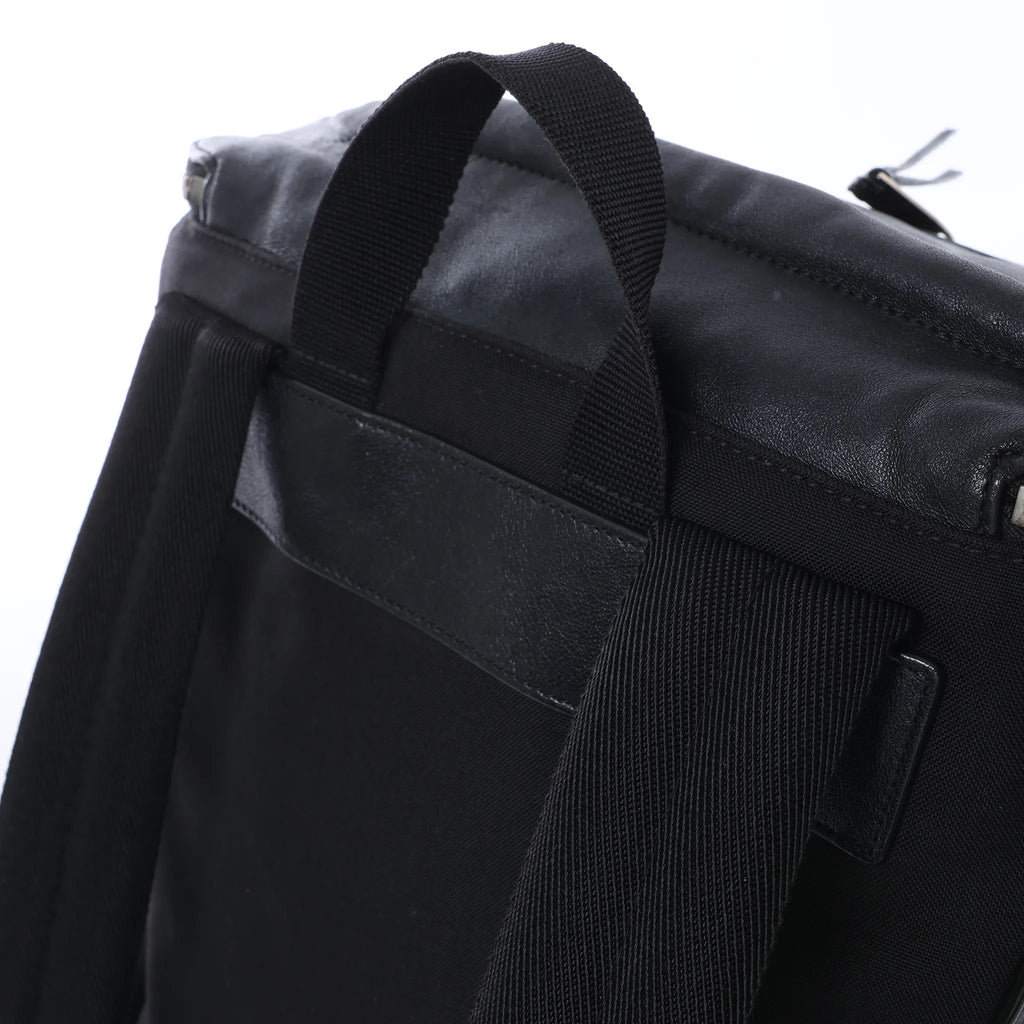 Saint Laurent Paris Sid Leather & Canvas Backpack in Black