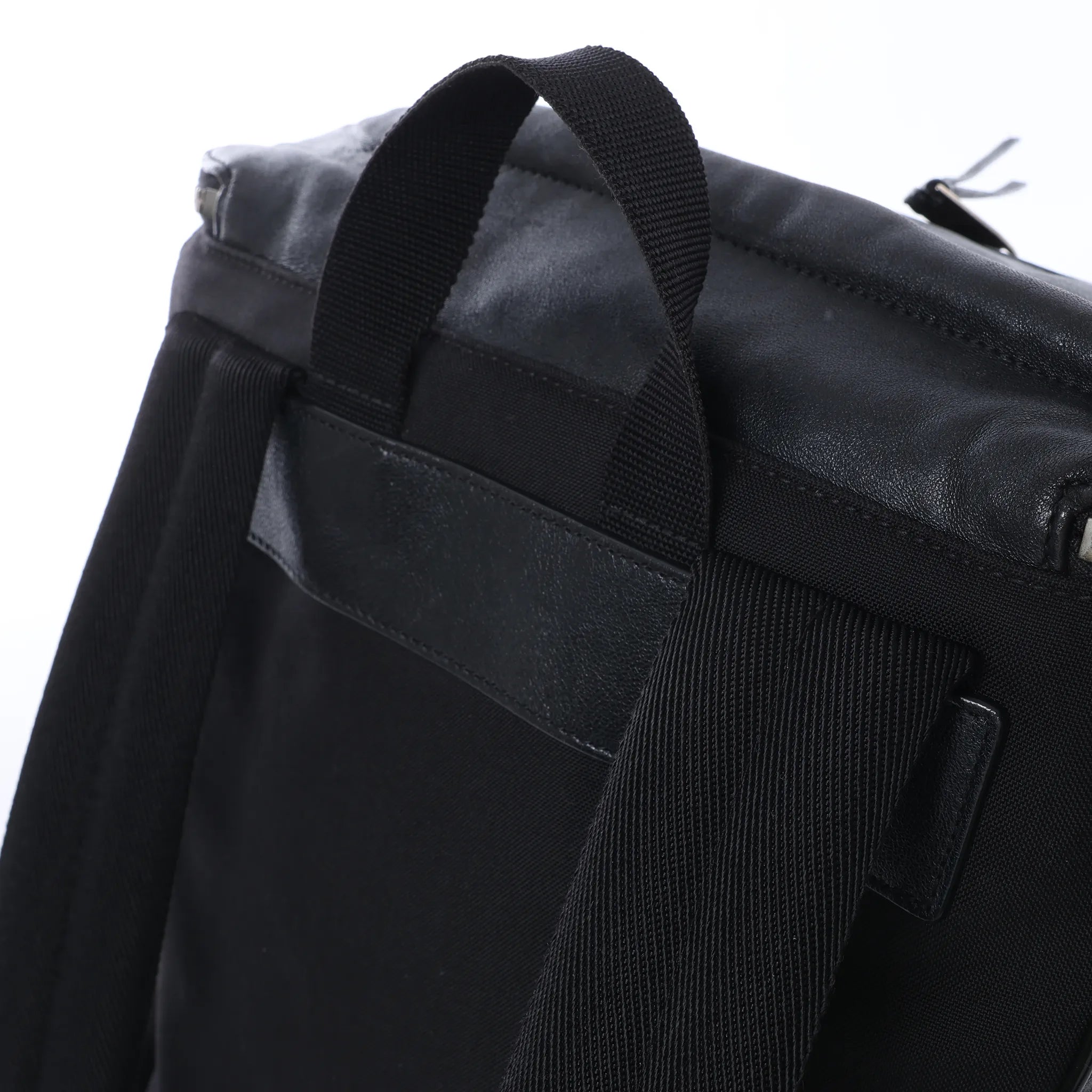 Saint Laurent Paris Sid Leather & Canvas Backpack in Black