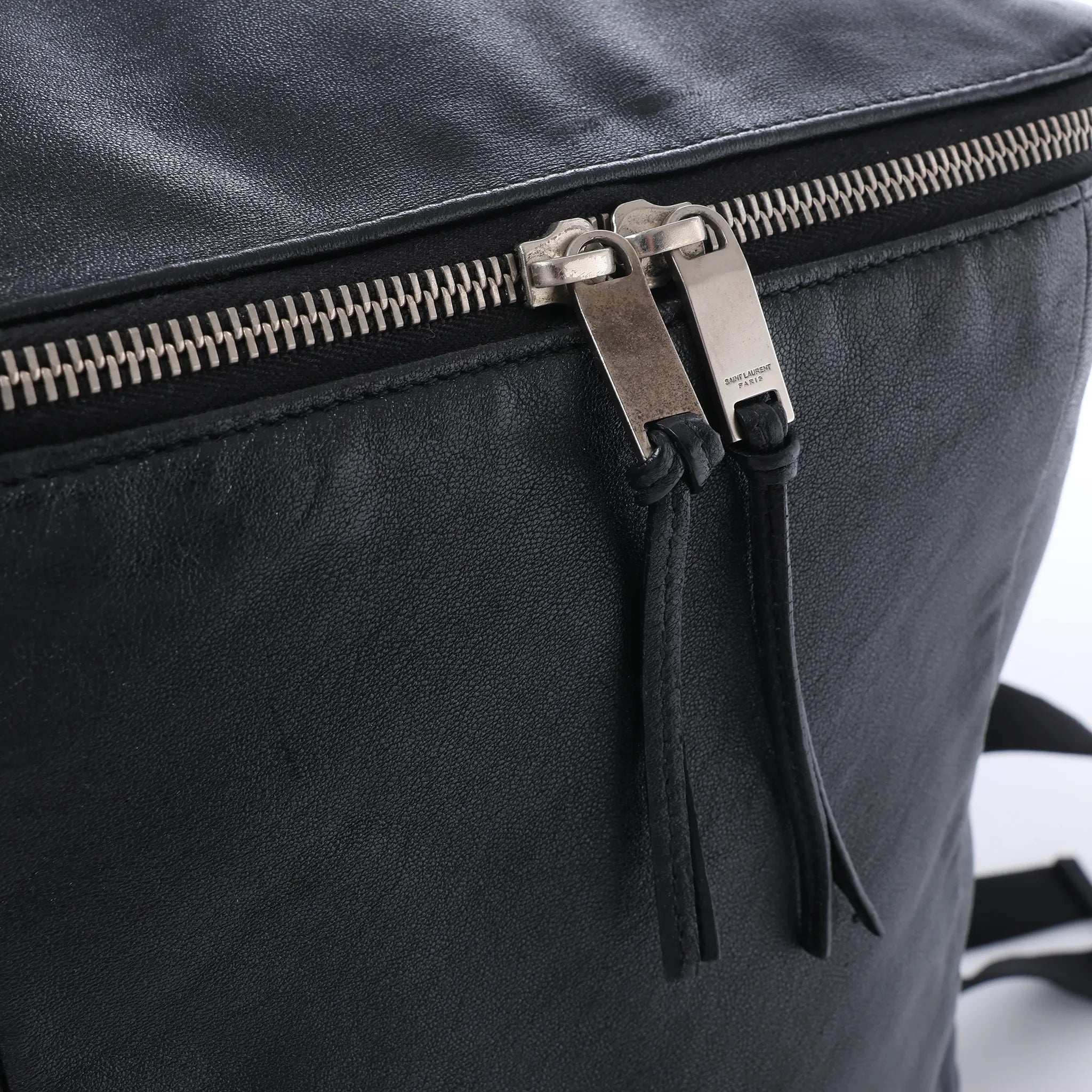 Saint Laurent Paris Sid Leather & Canvas Backpack in Black