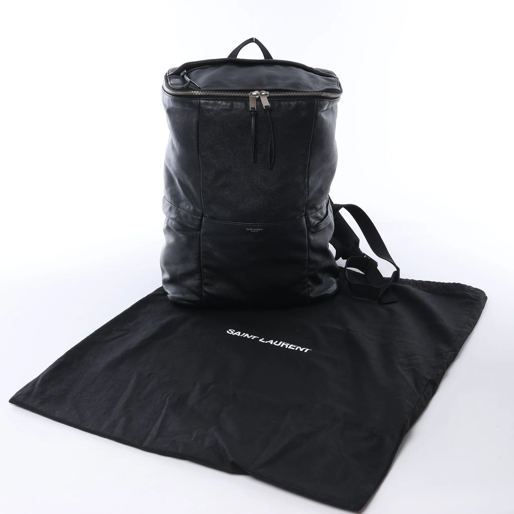 Saint Laurent Paris Sid Leather & Canvas Backpack in Black