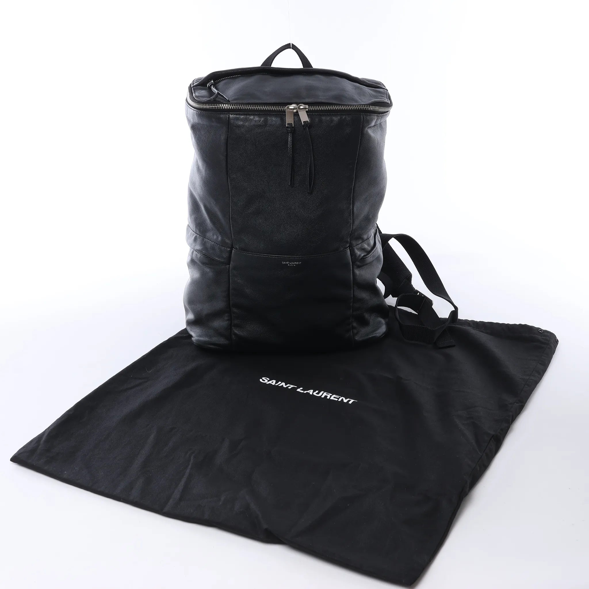 Saint Laurent Paris Sid Leather & Canvas Backpack in Black