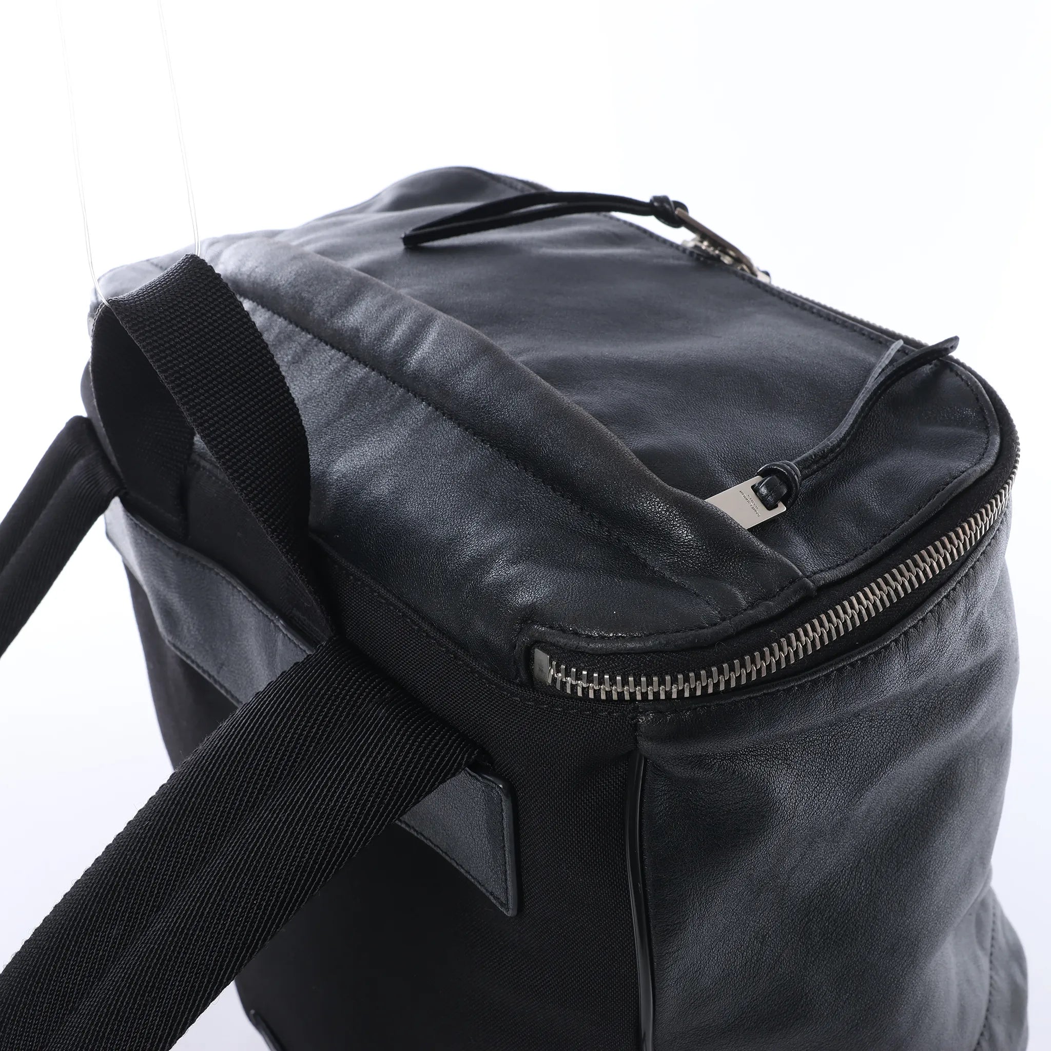 Saint Laurent Paris Sid Leather & Canvas Backpack in Black