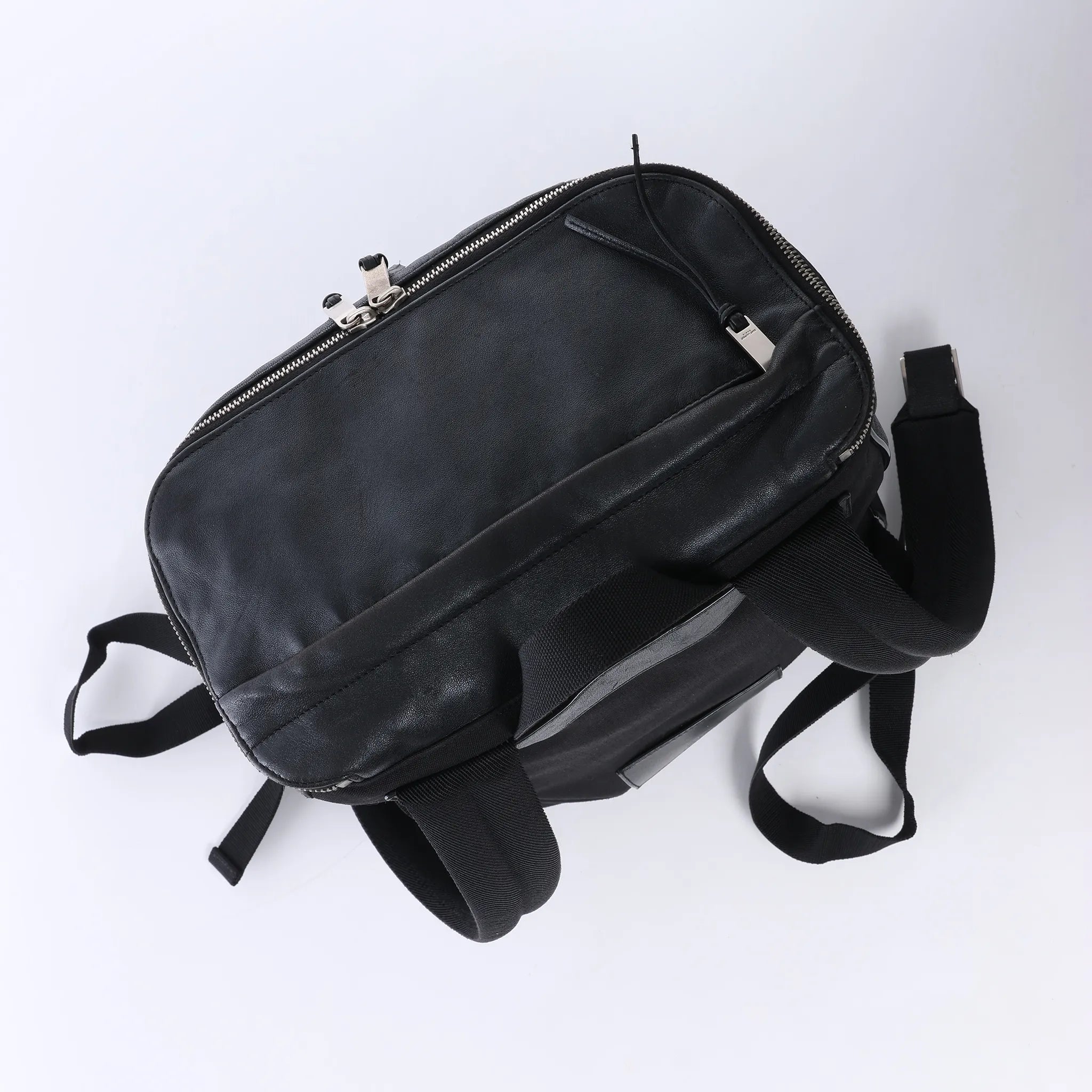 Saint Laurent Paris Sid Leather & Canvas Backpack in Black