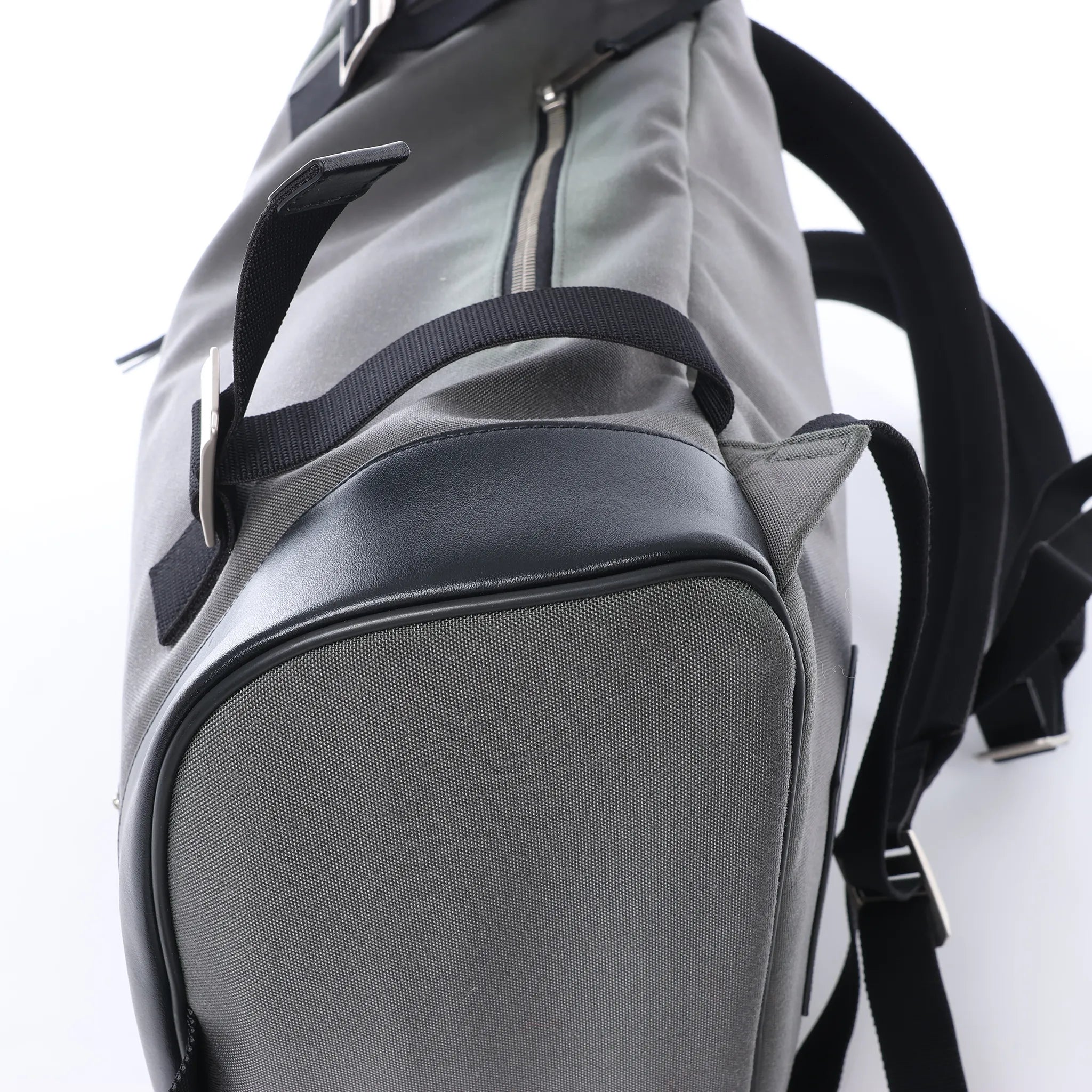 Saint Laurent Paris Livington Canvas & Leather Backpack in Gray 481005