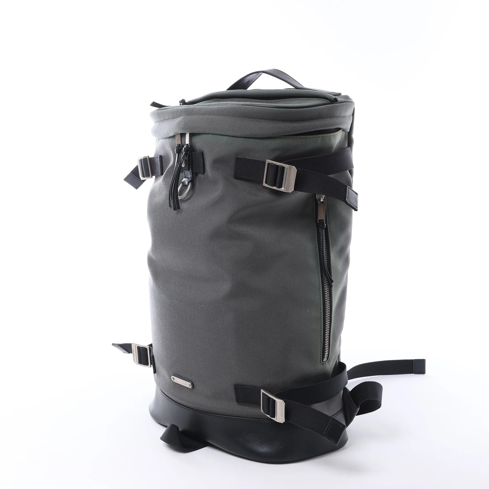 Saint Laurent Paris Livington Canvas & Leather Backpack in Gray 481005