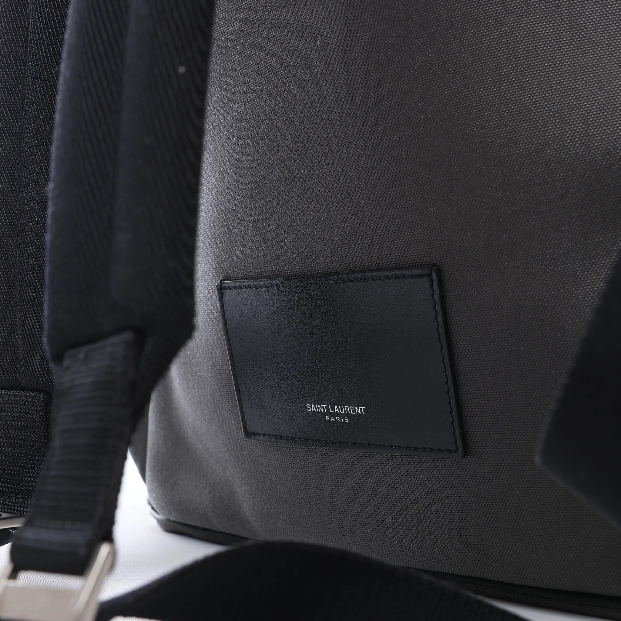 Saint Laurent Paris Livington Canvas & Leather Backpack in Gray 481005