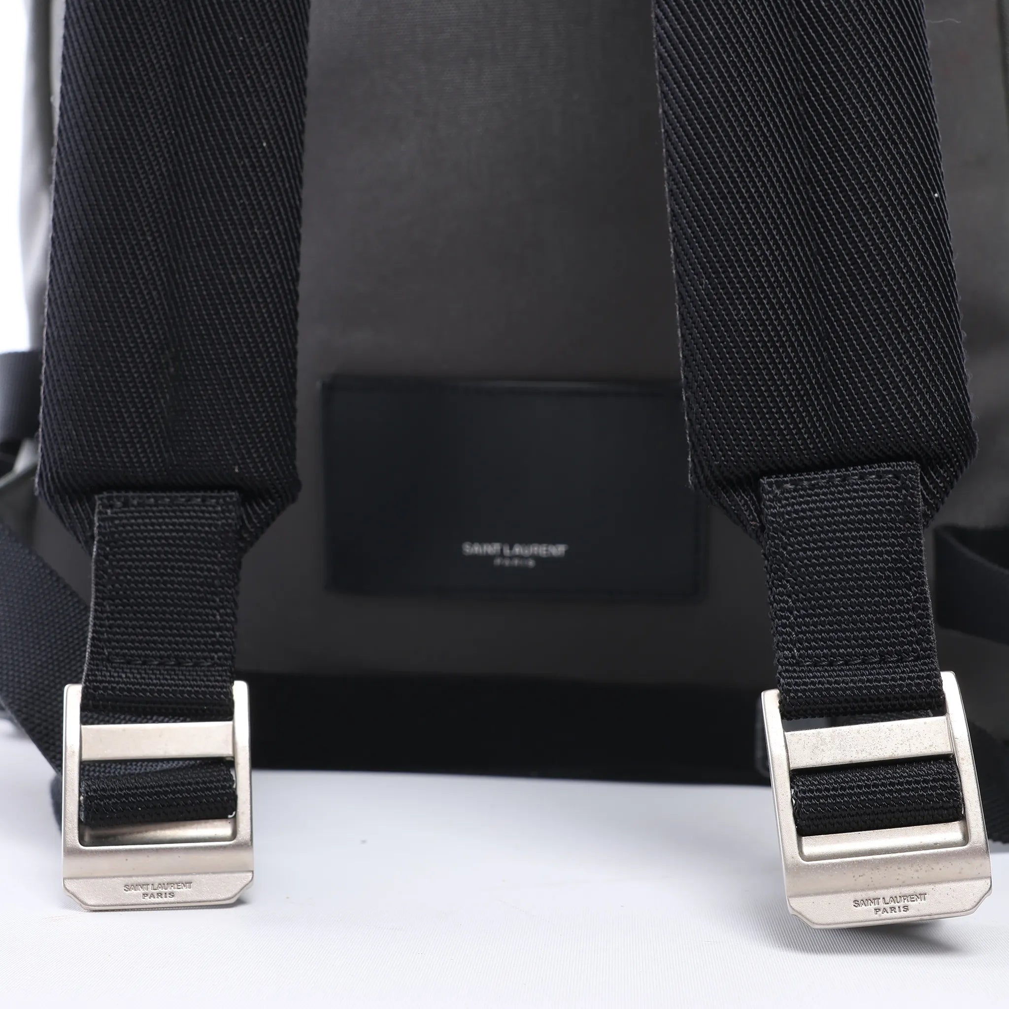Saint Laurent Paris Livington Canvas & Leather Backpack in Gray 481005