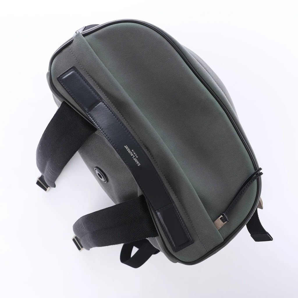 Saint Laurent Paris Livington Canvas & Leather Backpack in Gray 481005