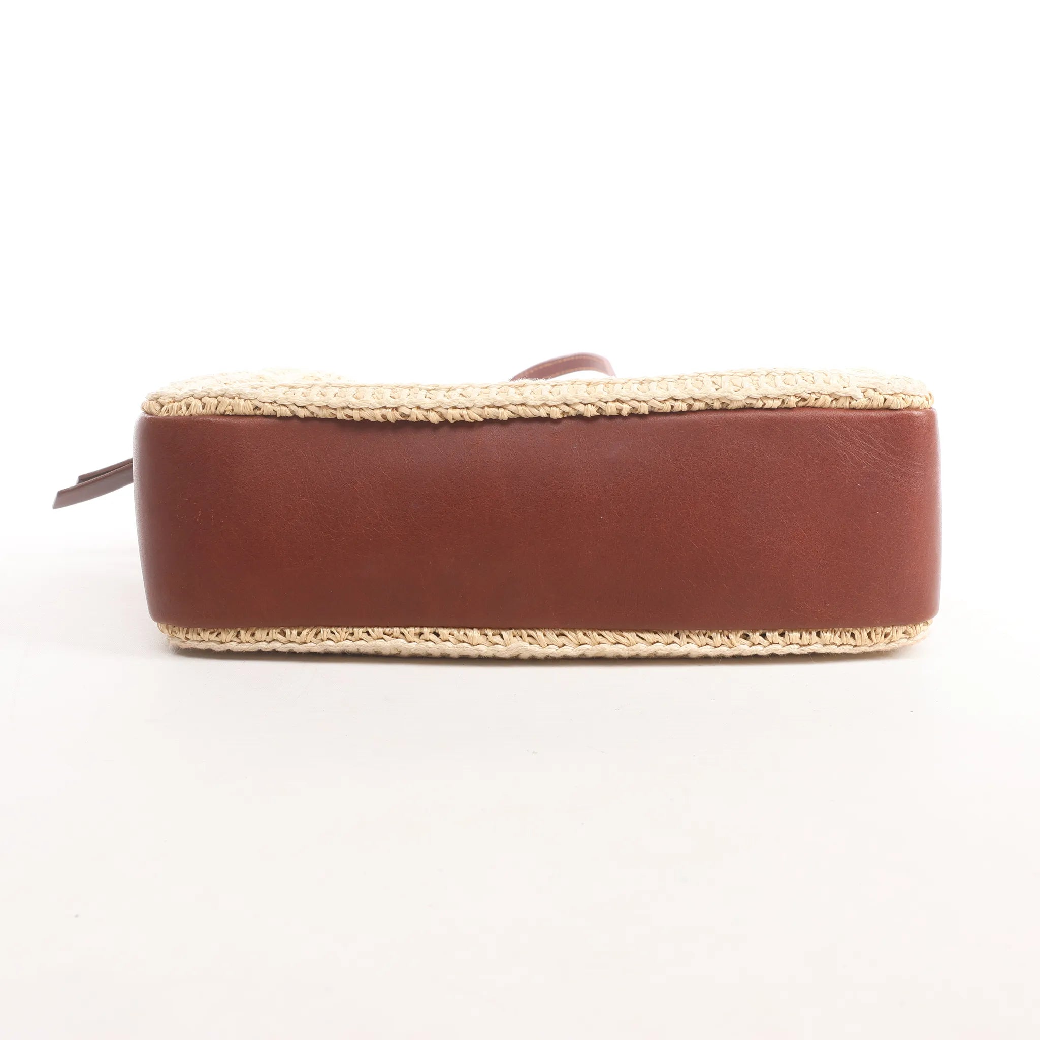 Saint Laurent Paris Lou Camera Raffia x Leather Crossbody Bag in Beige x Brown 468537
