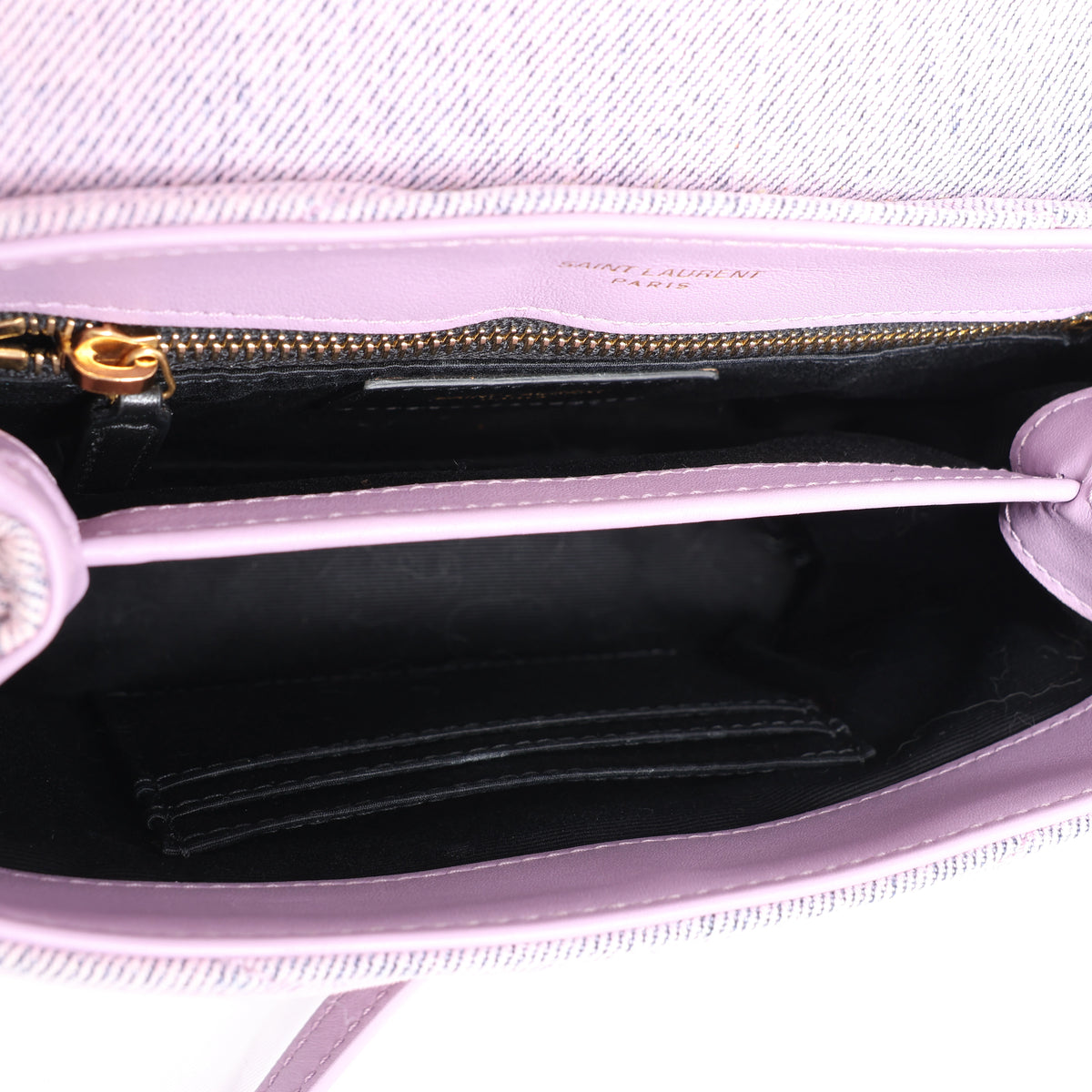 Saint Laurent Paris Loulou Canvas & Leather Shoulder Bag in Purple 678401