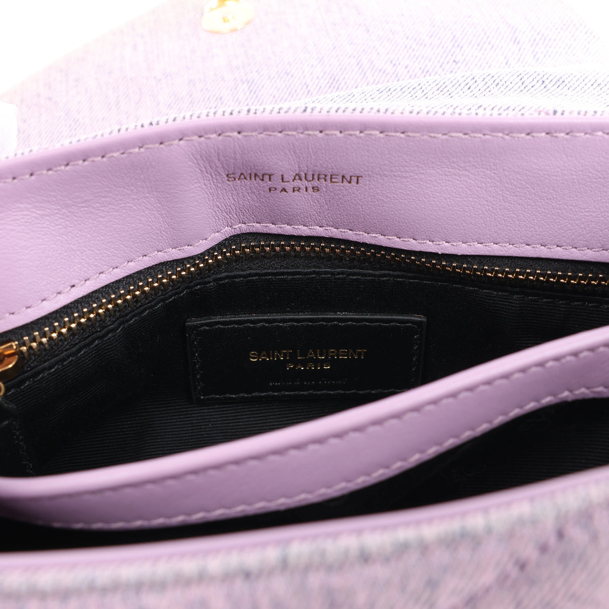 Saint Laurent Paris Loulou Canvas & Leather Shoulder Bag in Purple 678401