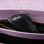 Saint Laurent Paris Loulou Canvas & Leather Shoulder Bag in Purple 678401