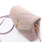 Saint Laurent Paris Loulou Canvas & Leather Shoulder Bag in Purple 678401