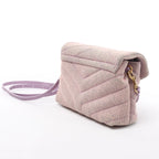 Saint Laurent Paris Loulou Canvas & Leather Shoulder Bag in Purple 678401