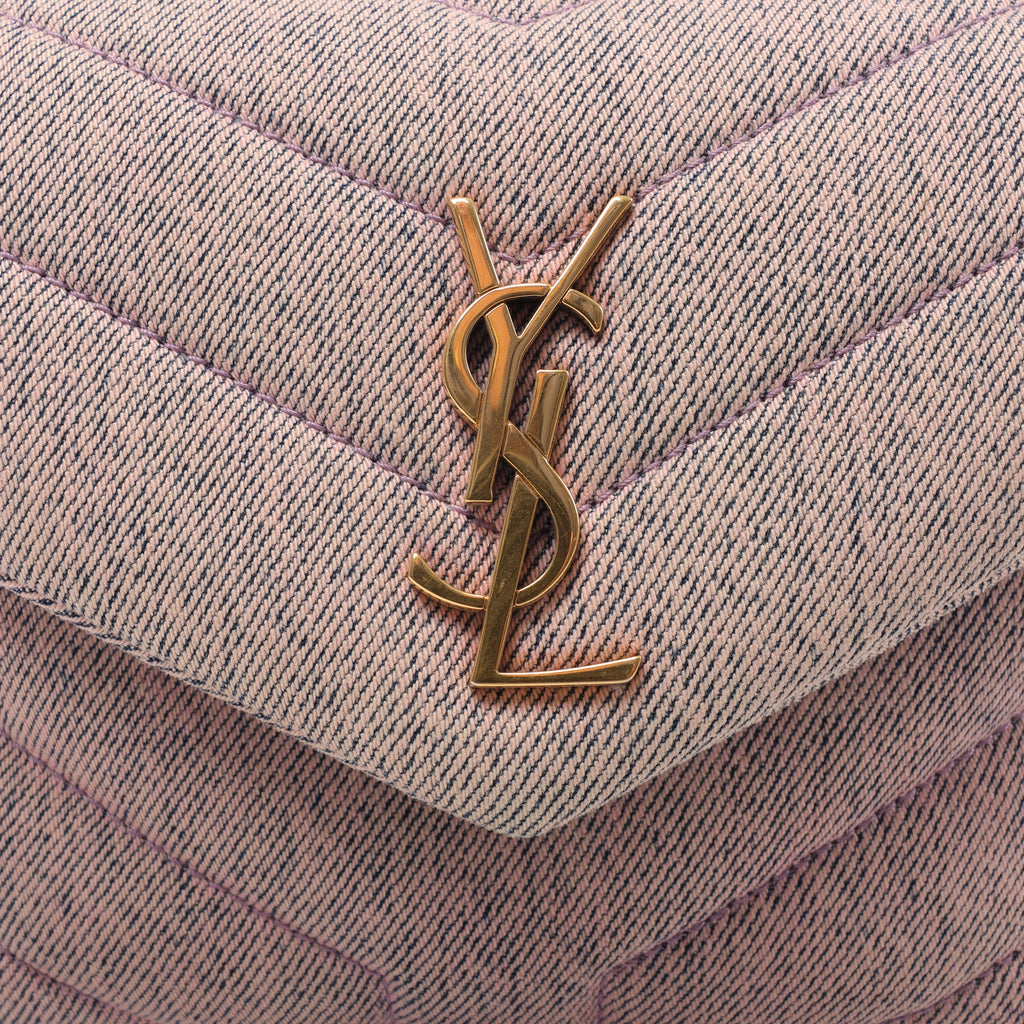 Saint Laurent Paris Loulou Canvas & Leather Shoulder Bag in Purple 678401