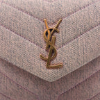 Saint Laurent Paris Loulou Canvas & Leather Shoulder Bag in Purple 678401