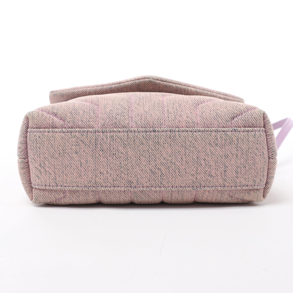 Saint Laurent Paris Loulou Canvas & Leather Shoulder Bag in Purple 678401