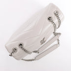 Saint Laurent Paris Loulou Leather Chain Shoulder Bag in Gray 494699