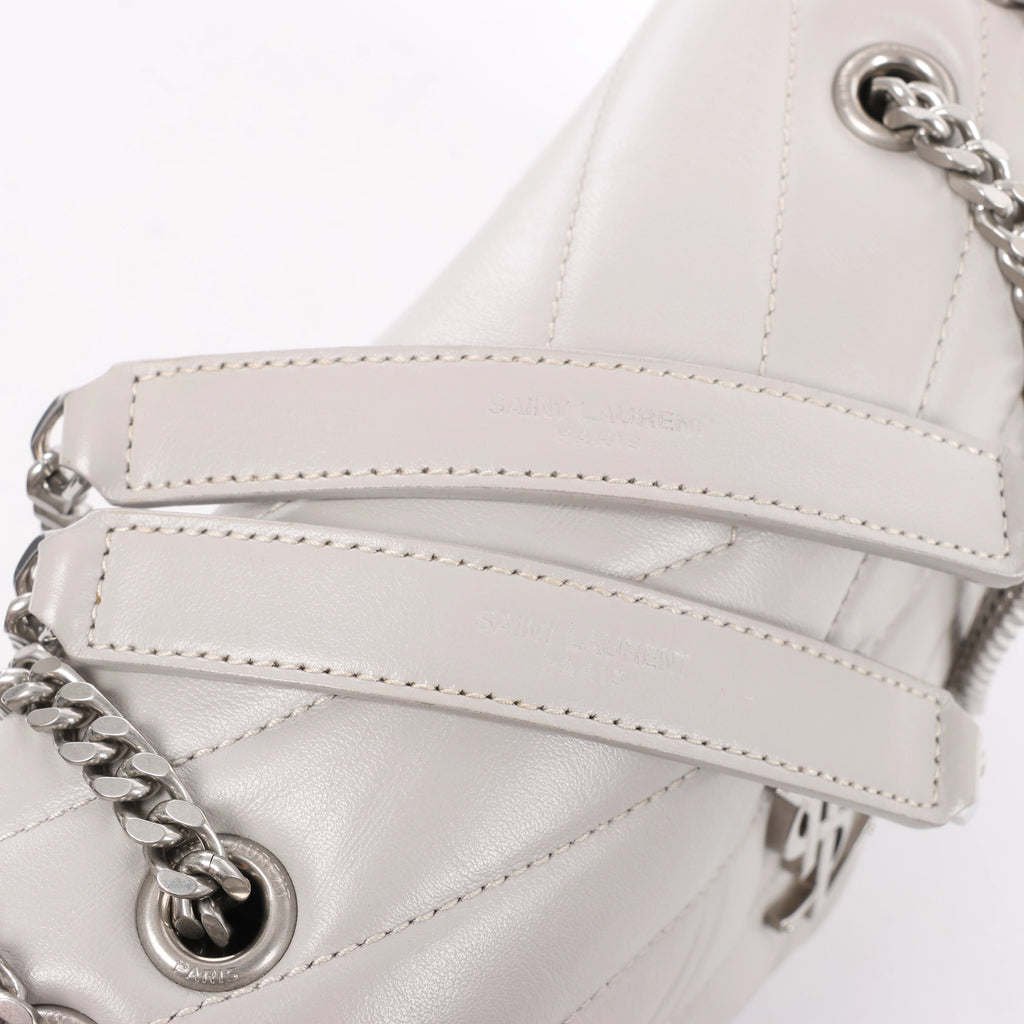 Saint Laurent Paris Loulou Leather Chain Shoulder Bag in Gray 494699
