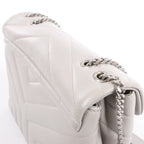 Saint Laurent Paris Loulou Leather Chain Shoulder Bag in Gray 494699