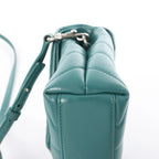 Saint Laurent Paris Loulou Puffer Leather Chain Crossbody Bag in Green 467072