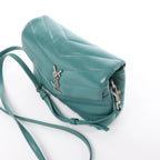 Saint Laurent Paris Loulou Puffer Leather Chain Crossbody Bag in Green 467072