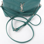Saint Laurent Paris Loulou Puffer Leather Chain Crossbody Bag in Green 467072