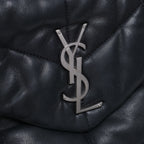 Saint Laurent Paris Loulou Puffer Leather Chain Shoulder Bag in Black 577476