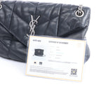Saint Laurent Paris Loulou Puffer Leather Chain Shoulder Bag in Black 577476