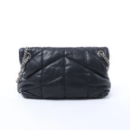 Saint Laurent Paris Loulou Puffer Leather Chain Shoulder Bag in Black 577476