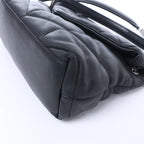 Saint Laurent Paris Loulou Puffer Leather Chain Shoulder Bag in Black 577476