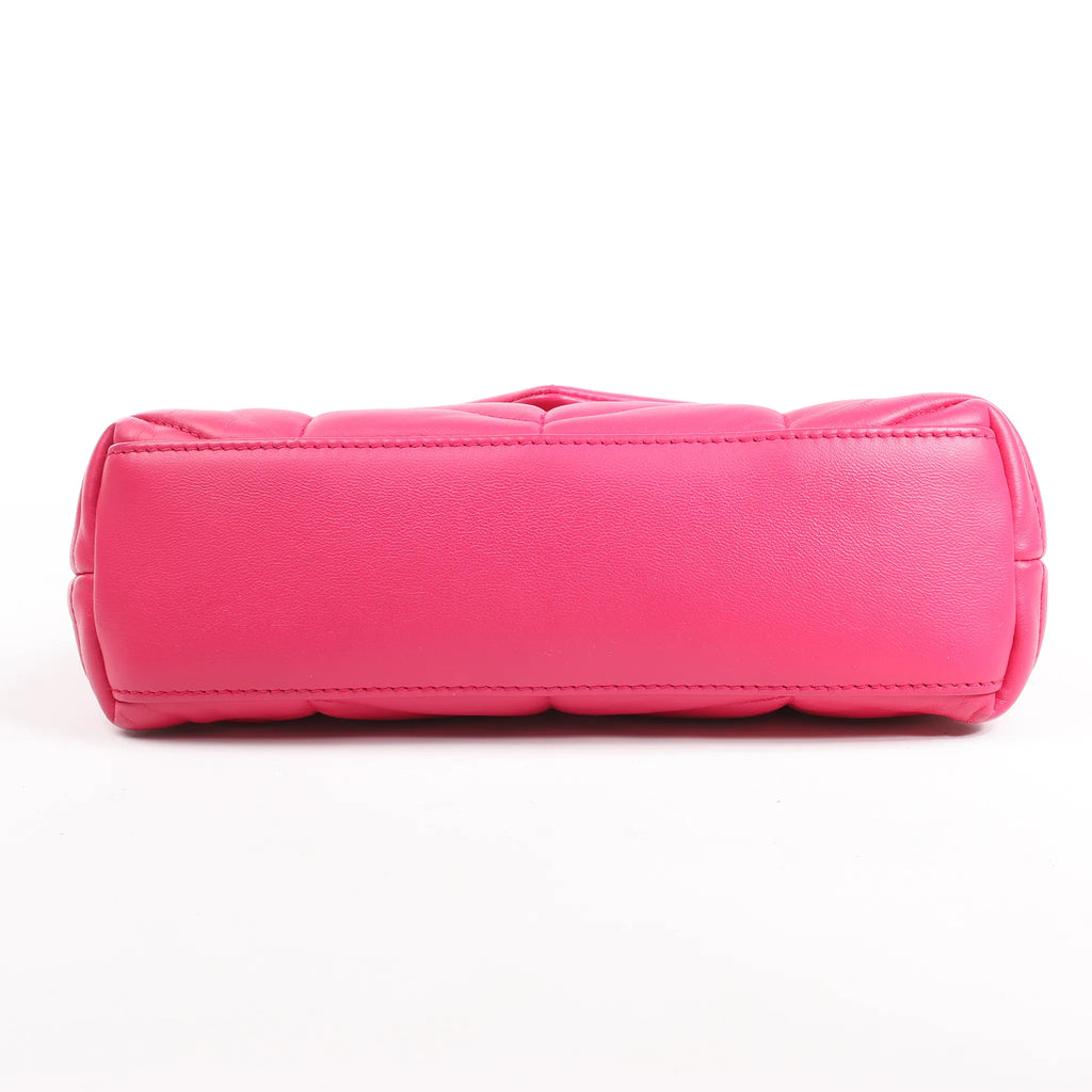 Saint Laurent Paris Loulou Puffer Leather Chain Shoulder Bag in Pink 620333