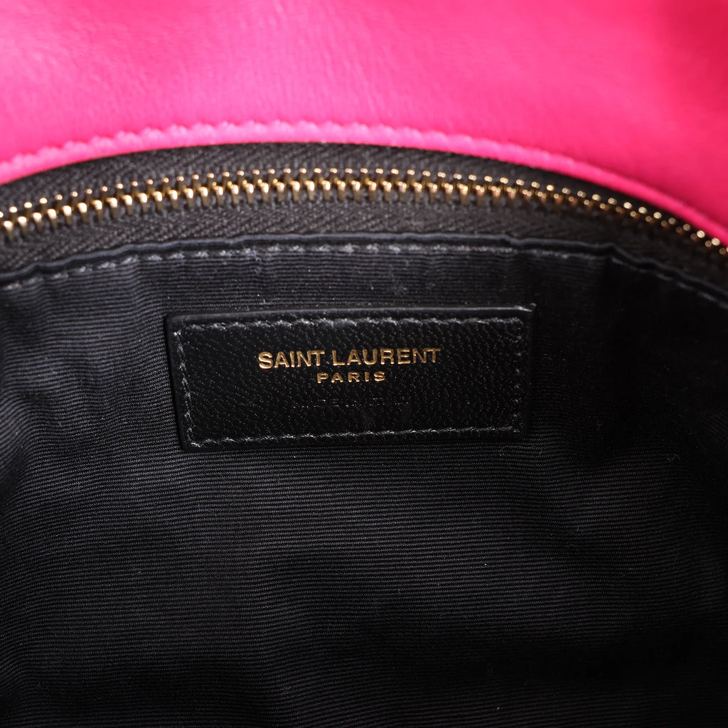 Saint Laurent Paris Loulou Puffer Leather Chain Shoulder Bag in Pink 620333