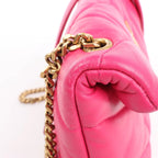 Saint Laurent Paris Loulou Puffer Leather Chain Shoulder Bag in Pink 620333
