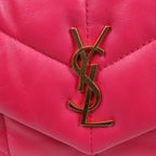 Saint Laurent Paris Loulou Puffer Leather Chain Shoulder Bag in Pink 620333
