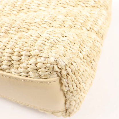 Saint Laurent Paris Loulou Raffia x Leather Crossbody Bag in Beige 467072
