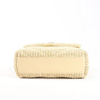 Saint Laurent Paris Loulou Raffia x Leather Crossbody Bag in Beige 467072