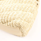Saint Laurent Paris Loulou Raffia x Leather Crossbody Bag in Beige 467072