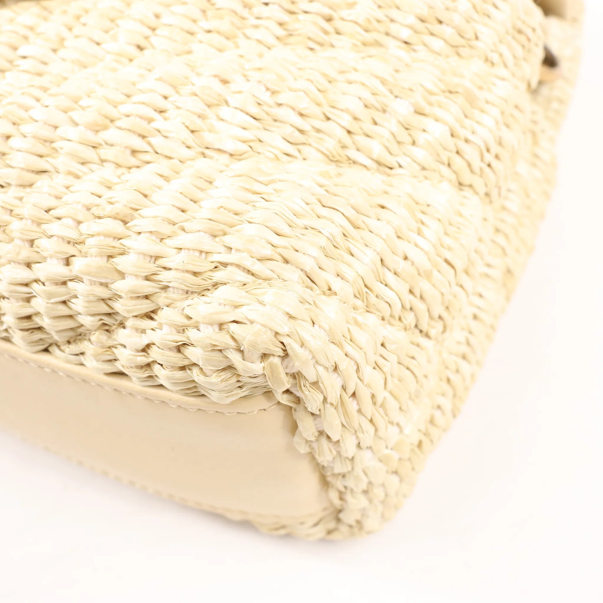 Saint Laurent Paris Loulou Raffia x Leather Crossbody Bag in Beige 467072