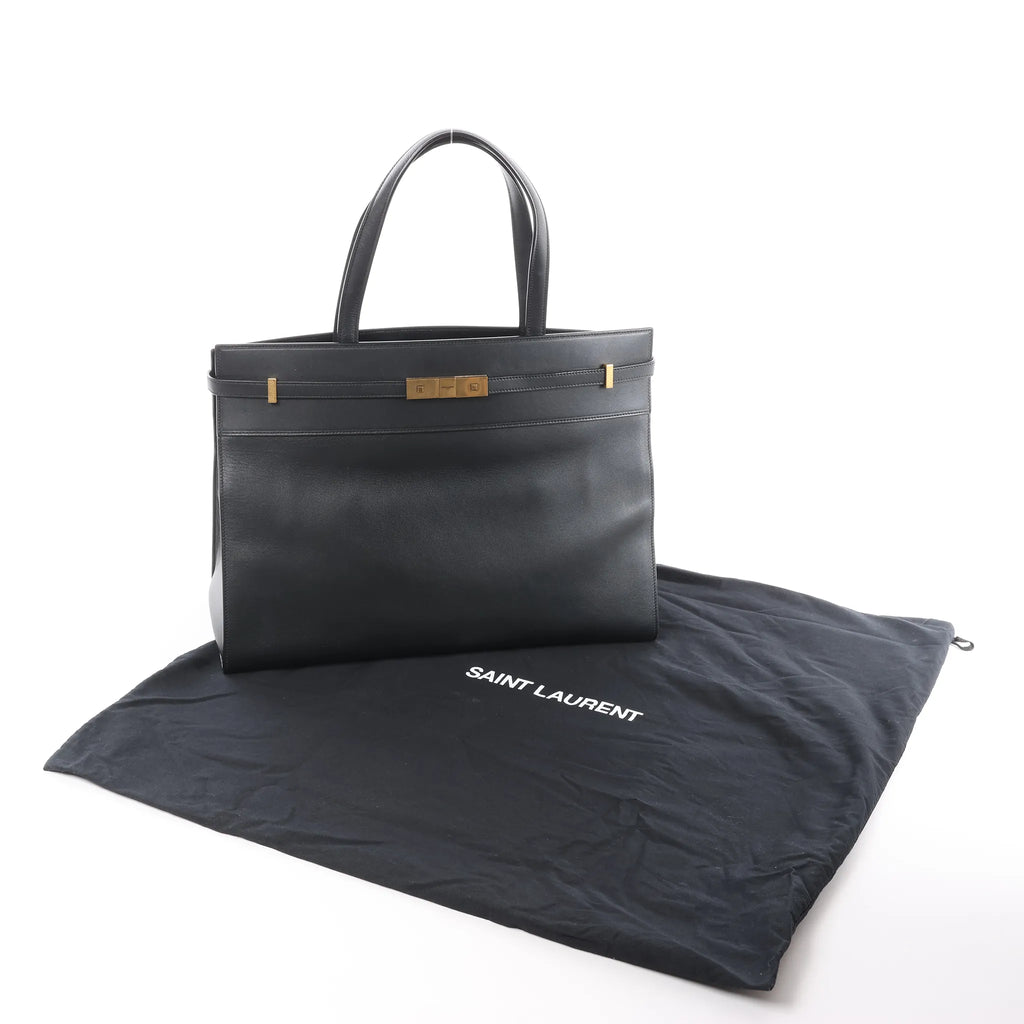 Saint Laurent Paris Manhattan Leather Shoulder bag in Black 553745