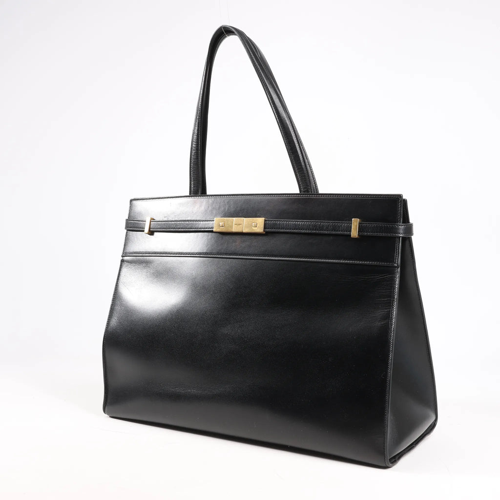 Saint Laurent Paris Manhattan Leather Shoulder bag in Black 553745