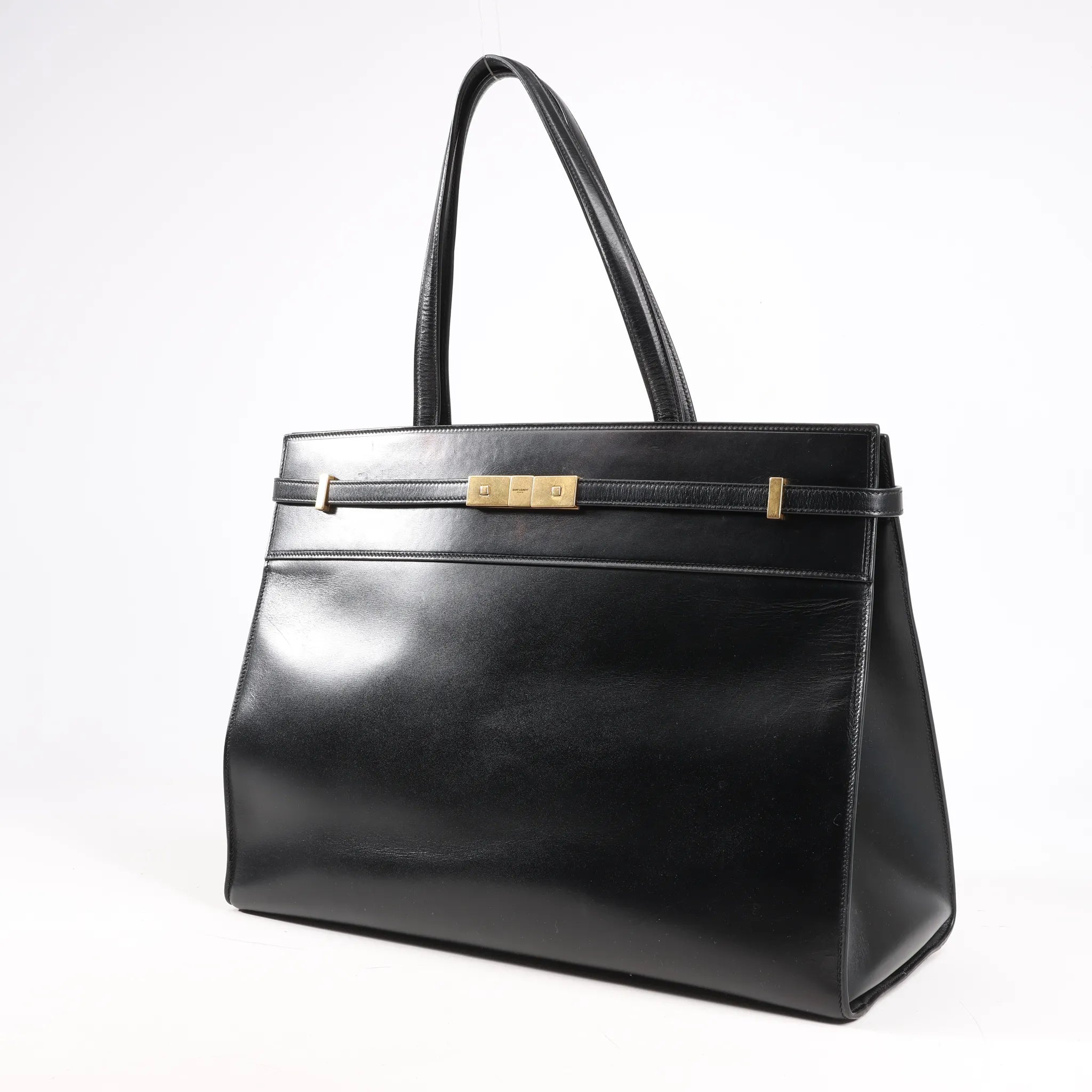 Saint Laurent Paris Manhattan Leather Shoulder bag in Black 553745