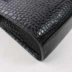 Saint Laurent Paris Manhattan Mock Croc Shoulder bag in Black 579271