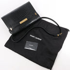 Saint Laurent Paris Manhattan Mock Croc Shoulder bag in Black 579271