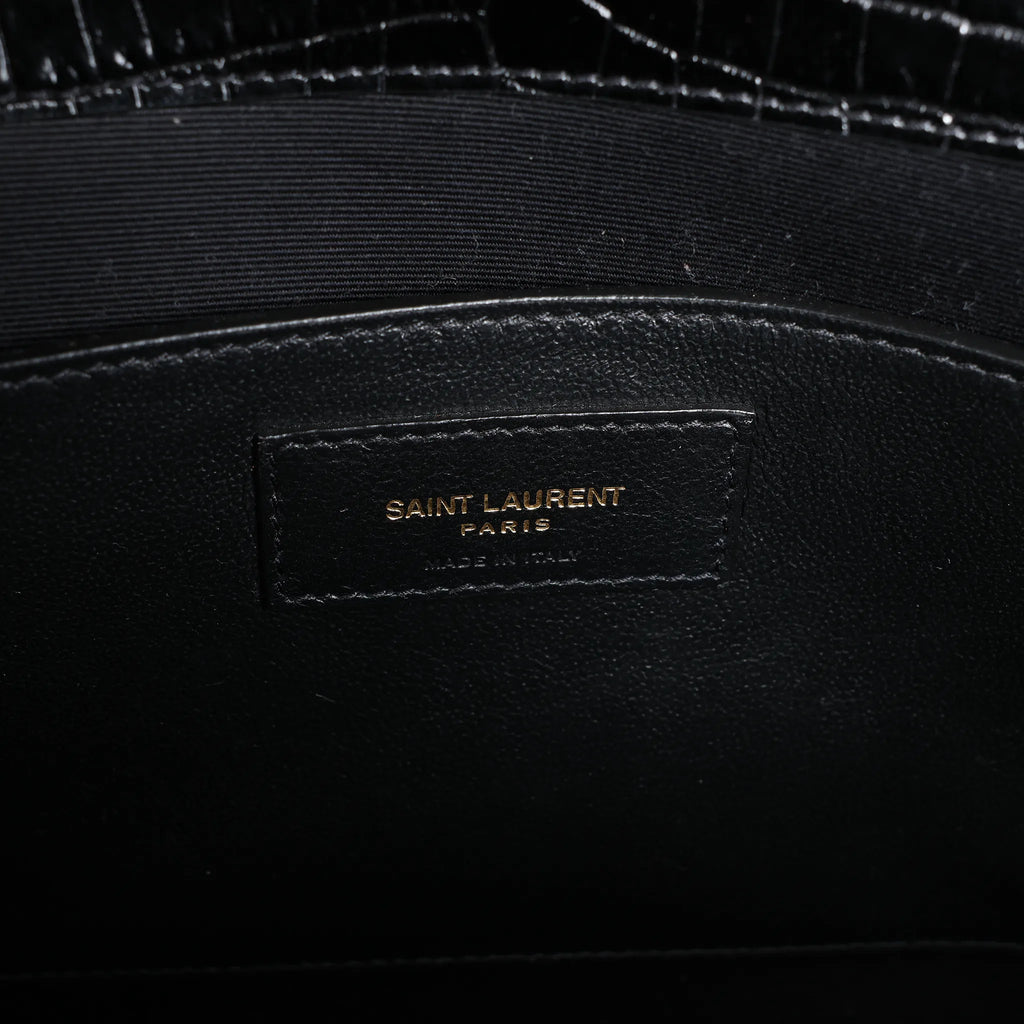 Saint Laurent Paris Manhattan Mock Croc Shoulder bag in Black 579271