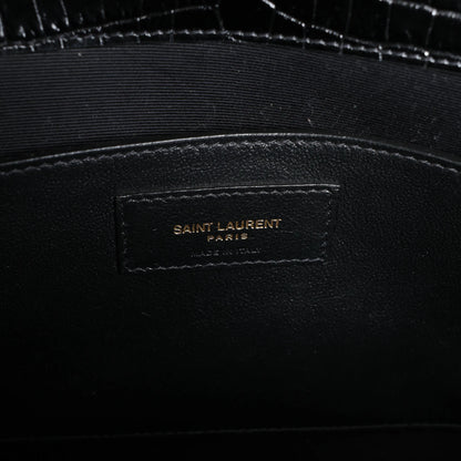 Saint Laurent Paris – Manhattan – Schultertasche in Kroko-Optik in Schwarz, 579271