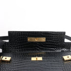 Saint Laurent Paris Manhattan Mock Croc Shoulder bag in Black 579271